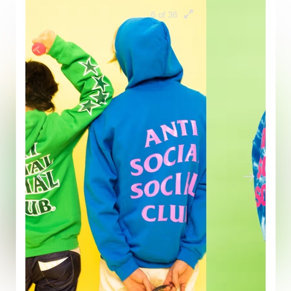 Anti Social Social Club Tops - ✨Anti Social Social Club✨ ASSC SS20 Love Logo Blue and Pink Samsies Hoodie Small